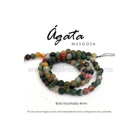 Ágata Musgosa bola facetada 4 mm