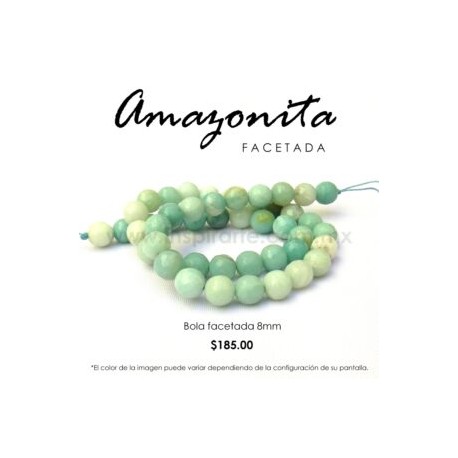 Amazonita bola facetada 8mm