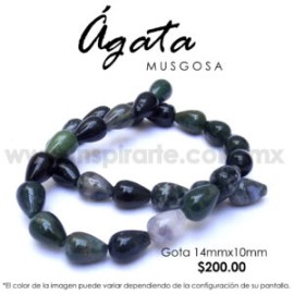 Ágata Musgosa gota 14mm