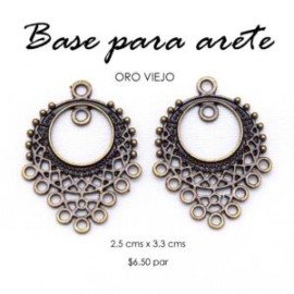 Base para arete, oro viejo