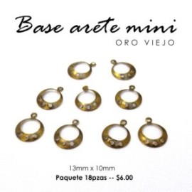 Base para arete, oro viejo