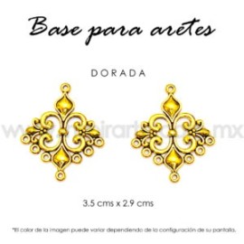 Base para arete, rombo dorada