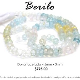 Berilo dona facetada 4.5mm x 3mm