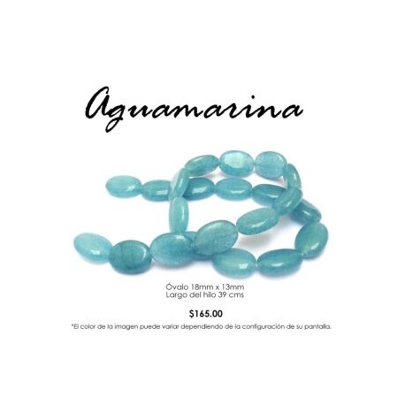 Aguamarina óvalo 18mm x 13mm