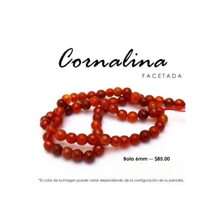 Cornalina facetada 6mm
