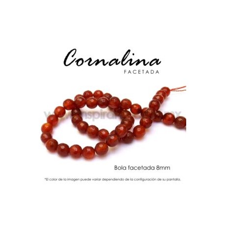 Cornalina facetada 8mm