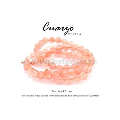 Cuarzo cereza bola lisa 4.5mm