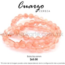 Cuarzo cereza bola lisa 6mm