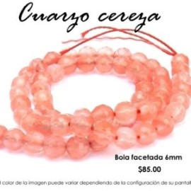 Cuarzo cereza facetado 6mm
