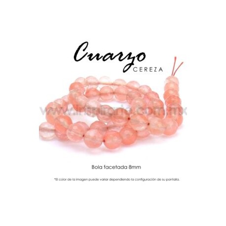 Cuarzo cereza facetado 8mm