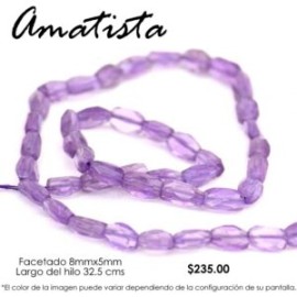 Amatista, facetada 8mm x 5mm