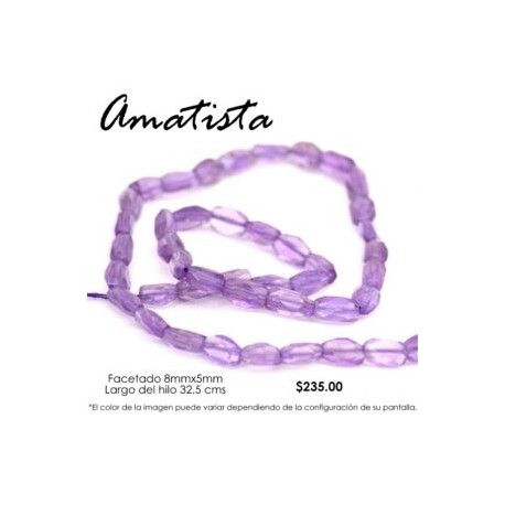 Amatista, facetada 8mm x 5mm