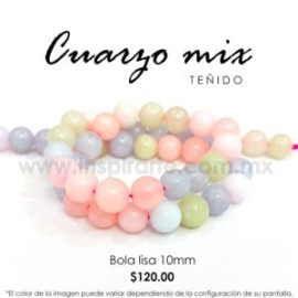 Cuarzo Mix Pastel bola lisa 10mm