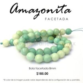 Amazonita bola facetada 8mm