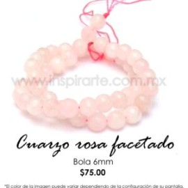 Cuarzo rosa bola facetada 6mm