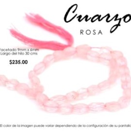 Cuarzo rosa facetado 9mm x 6mm