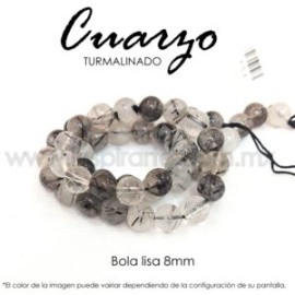 Cuarzo turmalinado bola lisa 8mm