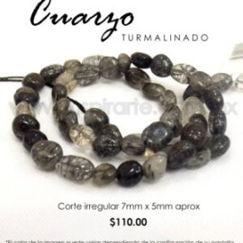 Cuarzo turmalinado, corte irregular 7mmx5mm
