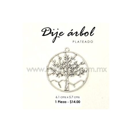 Dije árbol plateado 6.1cms x 5.7cms