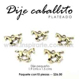 Dije caballito plateado 1.9cms x 1.5cms