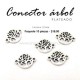 Dije conector árbol plateado 1.6 cms x 1.2 cms