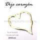 Dije corazón plateado 7.6 cms x 6.7 cms