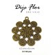 Dije flor espiral oro viejo