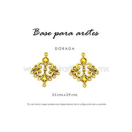 Base para arete, rombo dorada
