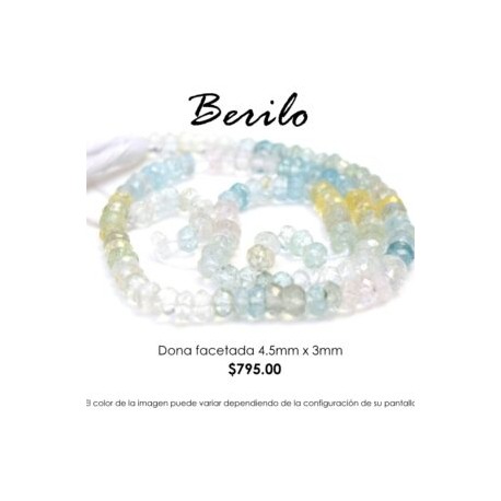 Berilo dona facetada 4.5mm x 3mm