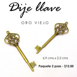 Dije llave oro viejo