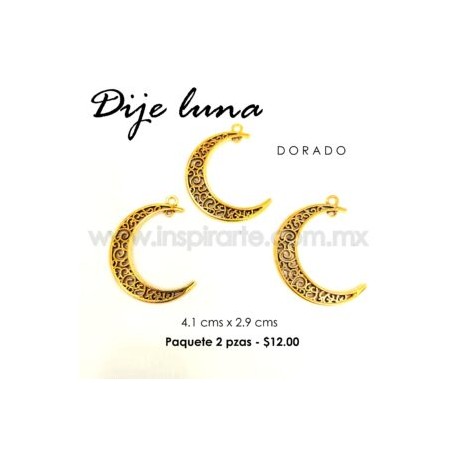Dije Luna dorada 4.1 cm x 2.9 cm