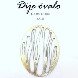 Dije óvalo plateado