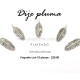 Dije pluma plateada 2.9 cms x 0.9 cms