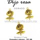 Dije rosa dorada 2.6cms x 1.7 cms