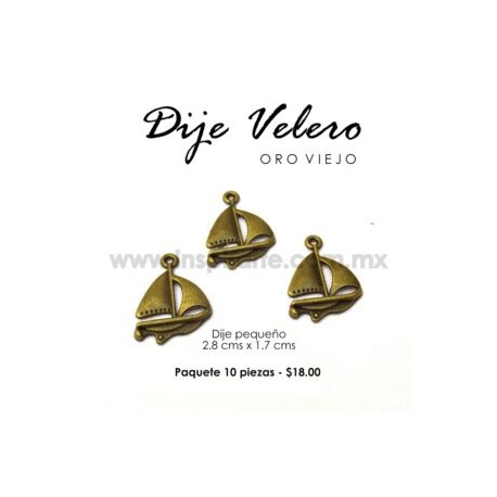 Dije velero 2.8 cms x 1.7 cms