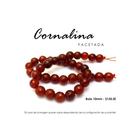 Cornalina facetada 10mm