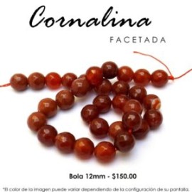 Cornalina facetada 12mm