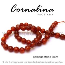Cornalina facetada 8mm