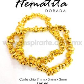 Hematita Chip dorada 7 mm x 5 mm x 3 mm