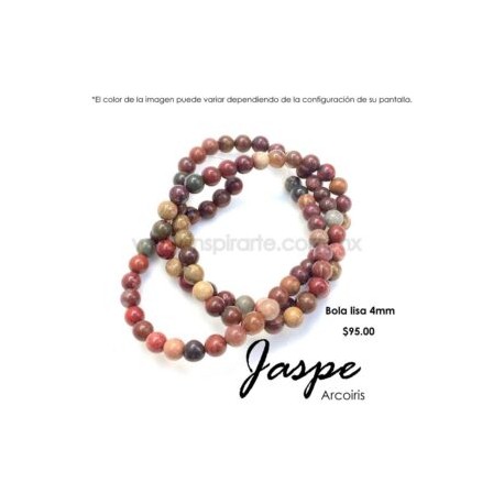 Jaspe arcoiris, bola lisa 4mm