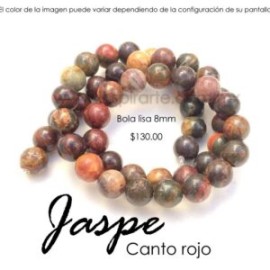 Jaspe Canto Rojo bola lisa 8mm