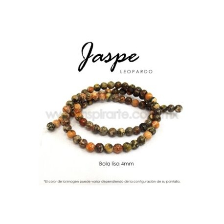 Jaspe leopardo, bola lisa 4mm