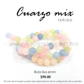 Cuarzo Mix Pastel bola lisa 6mm