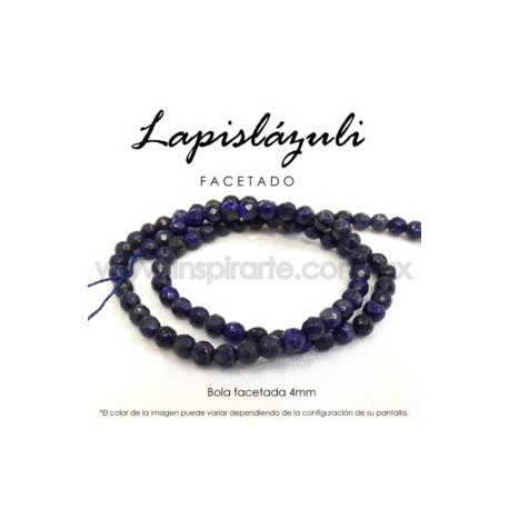 Lapislázuli, bola facetada 4mm