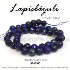 Lapislázuli, bola facetada 8mm