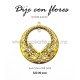 Dije circular con flores 6.4cms x 5.8cms