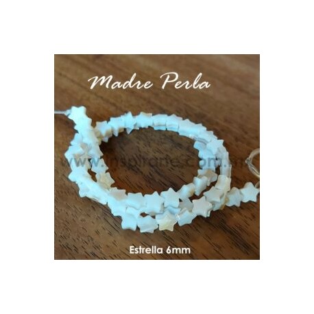 Madre perla, estrella 6mm