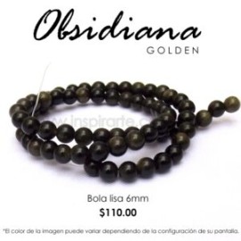 Obsidiana Golden, bola lisa 6mm