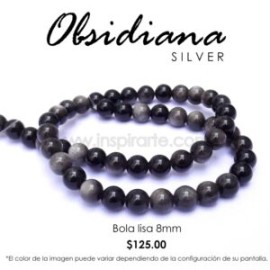 Obsidiana Silver, bola lisa 8mm