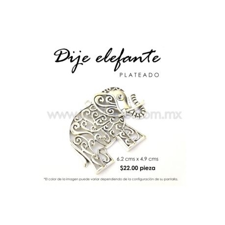 Dije Elefante plateado 6.2 cm x 4.9 cm